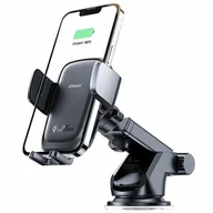 Uchwyty samochodowe do telefonów - JOYROOM Uchwyt na telefon JOYROOM JR-ZS243 Dashboard Wireless Charger 15W Czarny - miniaturka - grafika 1