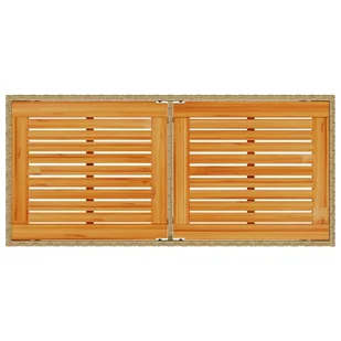 Stół ogrodowy z akacjowym blatem, beżowy, 115x54x74 cm Lumarko! - Stoły ogrodowe - miniaturka - grafika 8