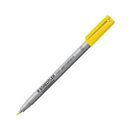 Markery permanentne - Staedtler 311 Lumocolor zestaw 10 cienkopisów uniwersalnych, końcówka S, średnica ok. 0.4 mm, niepermanentne, w opakowaniu kartonowym, żółty 311-1 - miniaturka - grafika 1