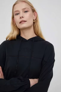 Desigual bluza damska kolor czarny z kapturem gładka - Bluzy damskie - miniaturka - grafika 1