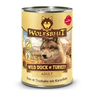 WOLFSBLUT Adult Wild Duck & Turkey 6 x 395 g - Mokra karma dla psów - miniaturka - grafika 1