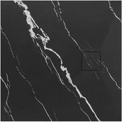 Brodziki prysznicowe - Brodzik kwadratowy czarny struktura kamienia smc 90x90 Magnum Carrara Black Rea - miniaturka - grafika 1