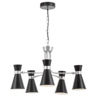Lampy sufitowe - NOWOCZESNA LAMPA WISZĄCA CZARNO-CHROMOWANA SENA W5 - miniaturka - grafika 1