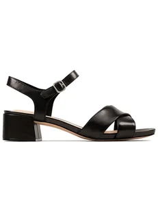 Clarks Skórzane sandały "Sheer35 Strap" w kolorze czarnym na obcasie - Sandały damskie - miniaturka - grafika 1