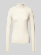 Swetry damskie - Bluzka z długim rękawem i prążkowaną stójka — Capsule Wardrobe - miniaturka - grafika 1