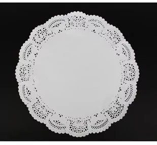 Serwetka dekoracyjna, okrągła, biała, 36 cm, 12 szt SER36-KJ - Dekoracje i nakrycia stołu na imprezę - miniaturka - grafika 1