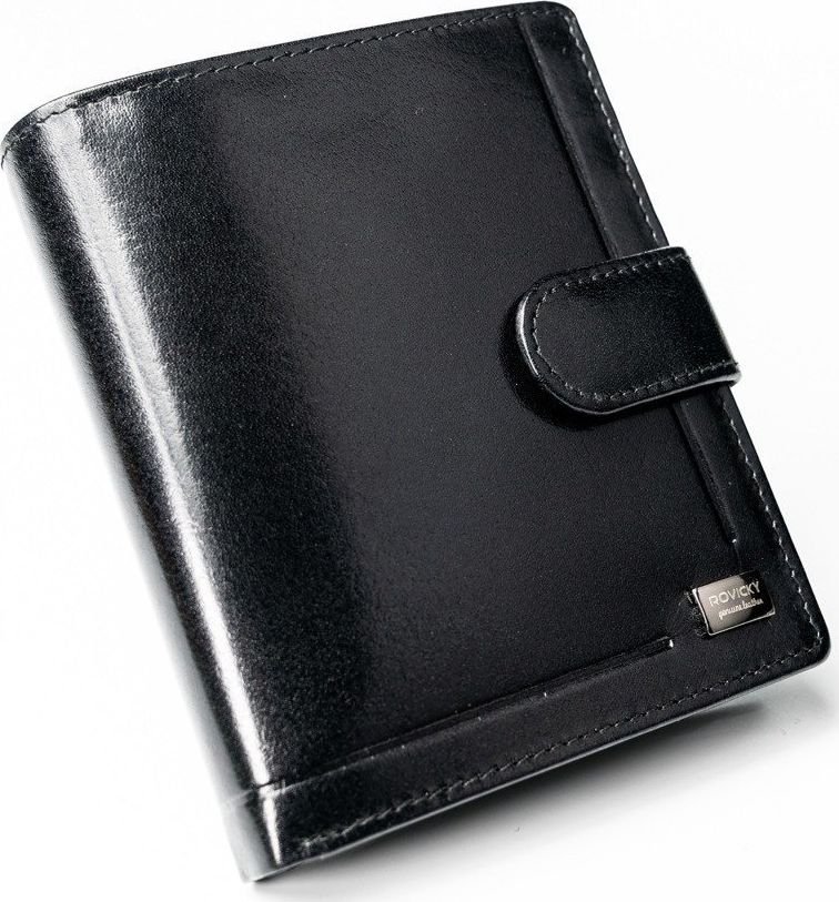 Rovicky Pionowy portfel z zapięciem z wyszczególnioną sekcją na dokumenty, skórzany Rovicky Nie dotyczy