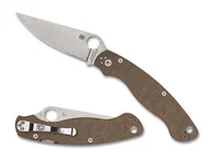 Noże - Nóż składany Spyderco Military 2 Brown Canvas Micarta, Satin Cru-Wear by Sal i Eric Glesser (C36MPCW2) - miniaturka - grafika 1
