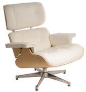 Fotele - D2.Design Fotel Vip biały/natural oak/srebrna baza 42300 - miniaturka - grafika 1