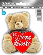 Akcesoria motoryzacyjne - 5x NAKLEJKA WLEP NA AUTO SAMOCHÓD SAMOPRZYLEPNA NAKLEJKI WLEPKA WIOZĘ DZIECKO MIŚ Z DZIECKIEM 14 x 12,7cm 1/25059 - miniaturka - grafika 1