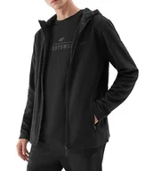 Bluzy męskie - Polar męski z kapturem 4F AW23TFLEM121 - czarny 3XL - miniaturka - grafika 1