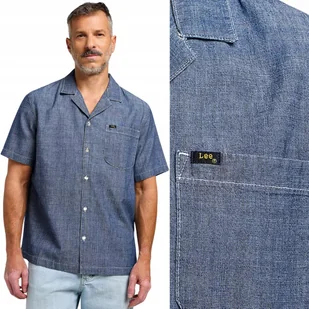 Lee 101 CAMP SHIRT PREMIUM LUŹNA KOSZULA JEANSOWA Z KRÓTKIM RĘKAWEM M - Koszule męskie - miniaturka - grafika 1