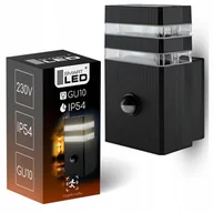 Lampy ogrodowe - Kinkiet Zewnętrzny LED Lampa Ogrodowa Ścienna GU10 Czujnik Ruchu Zmierzchu - miniaturka - grafika 1