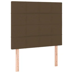 Lumarko Zagłówek do łóżka z LED ciemnobrązowy, 90x5x118/128 cm tkanina - Inne meble do sypialni - miniaturka - grafika 5