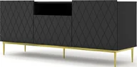 Szafki RTV - Elior Szafka rtv czarny mat + złota rama - Nuvis 3X - miniaturka - grafika 1