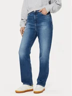 Spodnie damskie - Tommy Jeans Jeansy Julie DW0DW17614 Granatowy Straight Fit - miniaturka - grafika 1