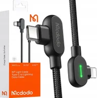 Kable USB - Kabel USB Mcdodo MCDODO KABEL KĄTOWY 90 USB-C LIGHTNING DWUSTRONNY DO IPHONE 13 14 LED 2M - miniaturka - grafika 1