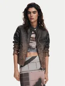 Kurtki damskie - Desigual Kurtka skórzana 25SWEW44 Brązowy Regular Fit - miniaturka - grafika 1