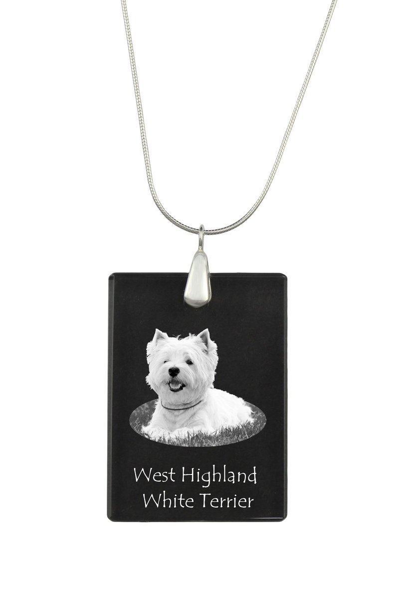 West Highland White Terrier, Westie - kryształowa zawieszka z psem, srebrny naszyjnik ze zdjęciem, personalizowany wisiorek marki Art-Dog