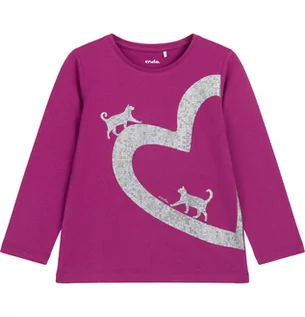 Bluzki damskie - Bluzka z długim rękawem dziewczęca dziecięca 128 bawełna Kot Z Sercem Endo - grafika 1