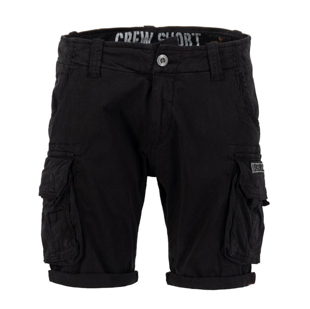 spodnie bojówki krótkie ALPHA INDUSTRIES - CREW SHORT BLACK-36