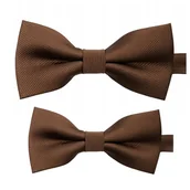 Krawaty i muchy męskie - Zestaw muszek dla taty i syna - brązowe - miniaturka - grafika 1