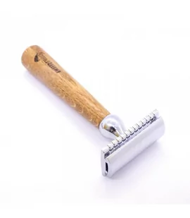 Wielorazowa maszynka do golenia z rączką z drewna dębowego, Lamazuna - Maszynki do golenia i wkłady - miniaturka - grafika 1