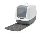 Kuwety dla kotów - SAVIC NESTOR Jumbo toaleta dla kotów SZARA/BIAŁA 66,5X48,5X46,5CM - miniaturka - grafika 1