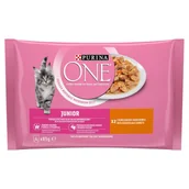 Woda - PURINA ONE Junior Karma dla kociąt z kurczakiem i marchewką 340 g (4 x 85 g) - miniaturka - grafika 1