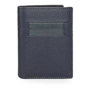 Portfele - Pepe Jeans Checkbox Pionowy portfel z portmonetką Niebieski 8,5x10,5x1 cms Skóra, niebieski, Talla única, Portfolio pionowe z toreb - grafika 1