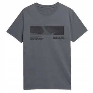 4F T-Shirt Koszulka Ttshm308 Szara S - Koszulki męskie - miniaturka - grafika 1