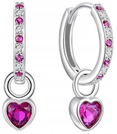 Biżuteria dla dzieci - Kolczyki srebrne dla dziewczynki kółka z serduszkami srebro próba 925 - miniaturka - grafika 1