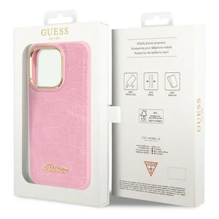 Guess GUHCP14LHGCRHP iPhone 14 Pro 6,1" różowy/pink hardcase Croco Collection - Etui i futerały do telefonów - miniaturka - grafika 8