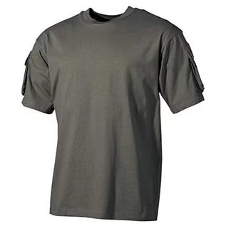 Koszulki męskie - MFH US Army Męski T-shirt z kieszeniami na rękawach (oliwkowy/XL) - grafika 1
