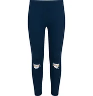 Spodnie i spodenki dla dziewczynek - Legginsy dla dziewczynki, z kotami, granatowe 3-8 lat - miniaturka - grafika 1