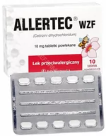 Leki na alergię - Polfa WARSZAWA Allertec WZF 10 mg x 10 tabl powlekanych - miniaturka - grafika 1
