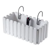 Donice - Skrzynka Glifada 40 cm z uchwytami i systemem nawadniającym, biała - miniaturka - grafika 1