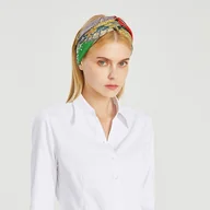 Apaszki i szaliki damskie - SZAL SZALIK jedwab Apaszka chusta czerwona - miniaturka - grafika 1