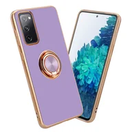 Etui i futerały do telefonów - Pokrowiec Do Samsung Galaxy S20 FE Etui w Glossy Jasny Fiolet - Złoto magnetycznym Obudowa Case Cover Ochronny Cadorabo - miniaturka - grafika 1