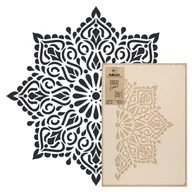 Szablony malarskie - Nakleo szablon malarski wielokrotny // KWADRATOWA MANDALA - MEDIUM (średnica 59cm) - miniaturka - grafika 1