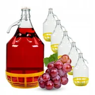 Domowy wyrób alkoholu - 6x BUTLA BALON GALON DO WINA Z KAPSLEM 5 L DAMA ZESTAW W KOSZU Z UCHWYTEM - miniaturka - grafika 1