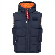 Kurtki i kamizelki sportowe męskie - Bezrękawnik Alpha Industries Puffer Vest FD 11811007 - granatowy - miniaturka - grafika 1