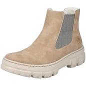 Kozaki damskie - Rieker Damskie kozaki Z7465 Chelsea, beżowy, 39 EU - miniaturka - grafika 1