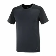 Koszulki sportowe damskie - Koszulka Salomon Essential Colorbloc Black / Ebony - miniaturka - grafika 1