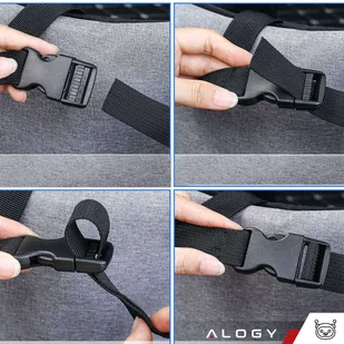 Organizer samochodowy Torba do bagażnika auta samochodu kufer duży na fotel na rzep Alogy Czarny - Pozostałe akcesoria do telefonów - miniaturka - grafika 6