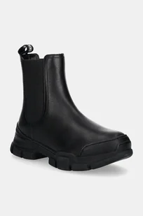 Love Moschino sztyblety skórzane damskie kolor czarny na płaskim obcasie JA15504G0LIA0000 - Botki damskie - miniaturka - grafika 1