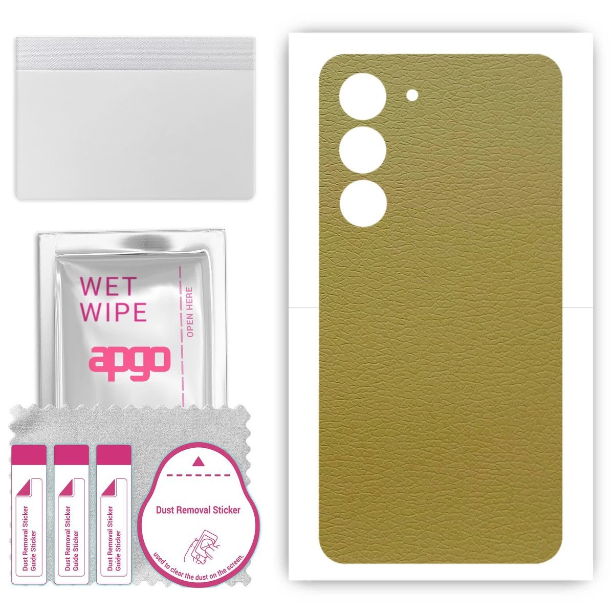 Folia naklejka skórka strukturalna na TYŁ do Samsung Galaxy S23+ Plus - Skóra Oliwkowa - apgo SKINS