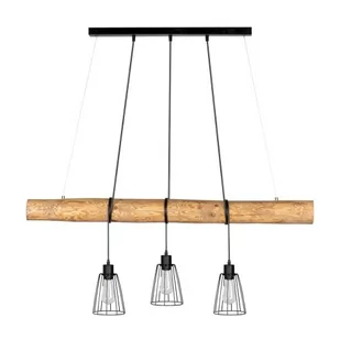 Spotlight Wisząca LAMPA drewniana TRABO LONG 69204304 rustykalna OPRAWA belka ZWIS townshend sosna bejcowana czarny 69204304 - Lampy sufitowe - miniaturka - grafika 1