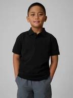 Koszulki dla chłopców - 4F Koszulka polo regular chłopięca - czarna 164 (13-14 lat) - miniaturka - grafika 1