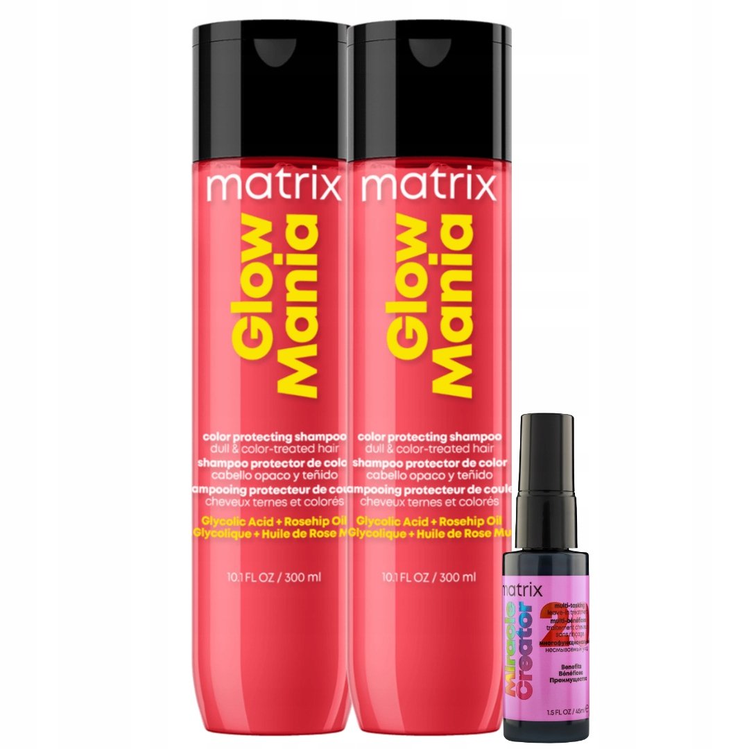 Matrix Glow Mania wygładzający szampon do włosów farbowanych 300ml 2 sztuki